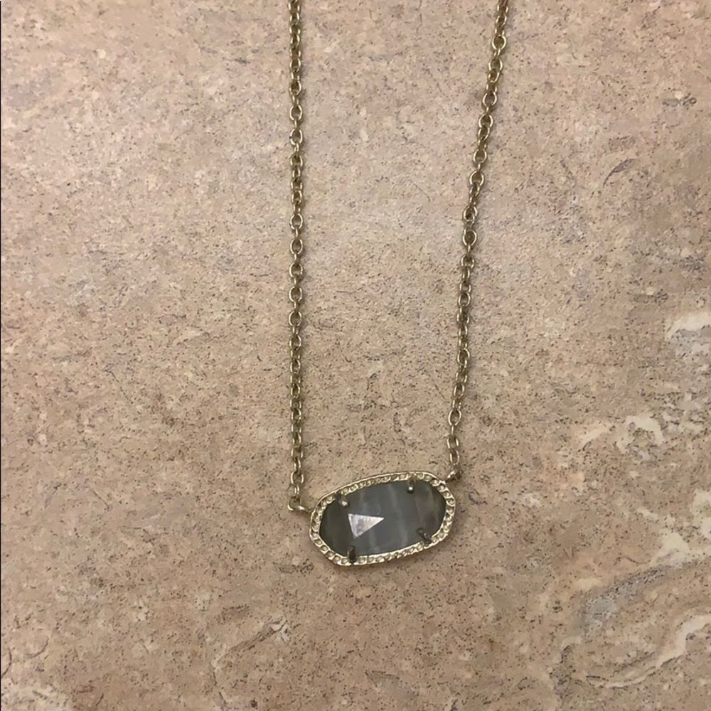 Kendra Scott Elisa Gold Pendant Necklace In slate